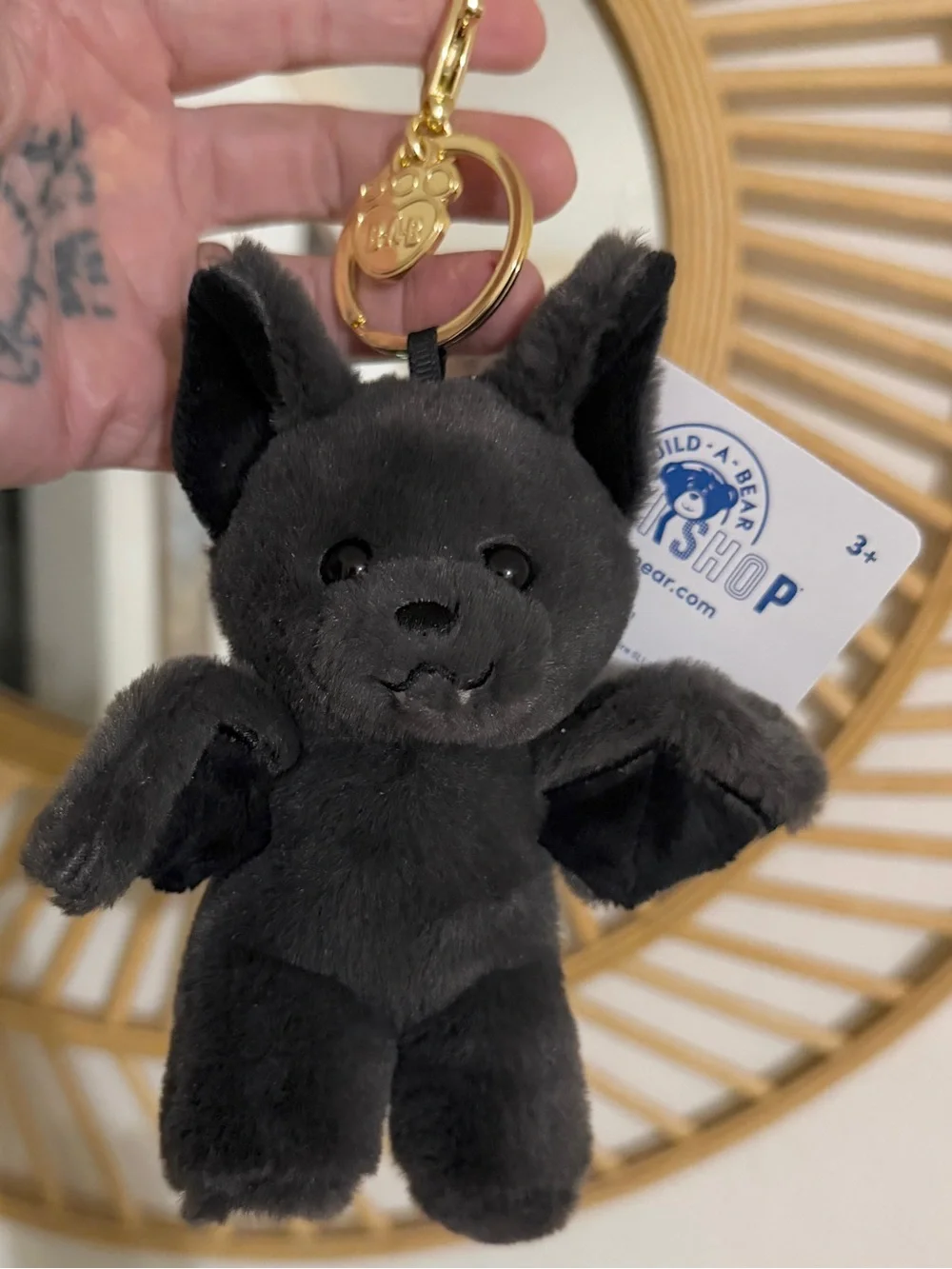 Build-A-Bear Workshop Bat Plush Bag Charm Key Chain Keyring